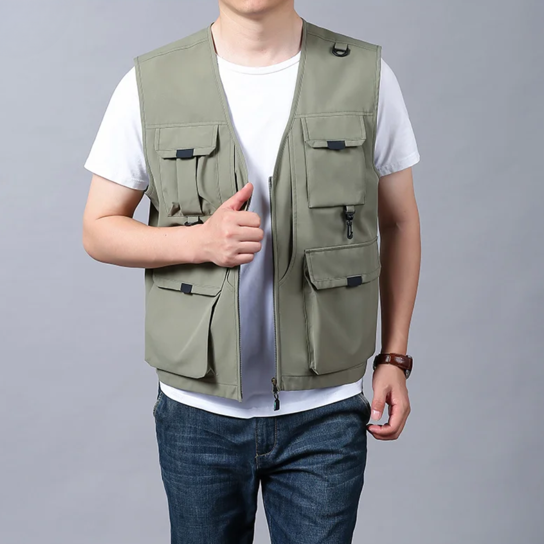 Gilet cargo homme élégant et décontracté