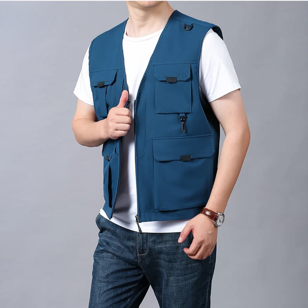 Gilet cargo homme élégant et décontracté
