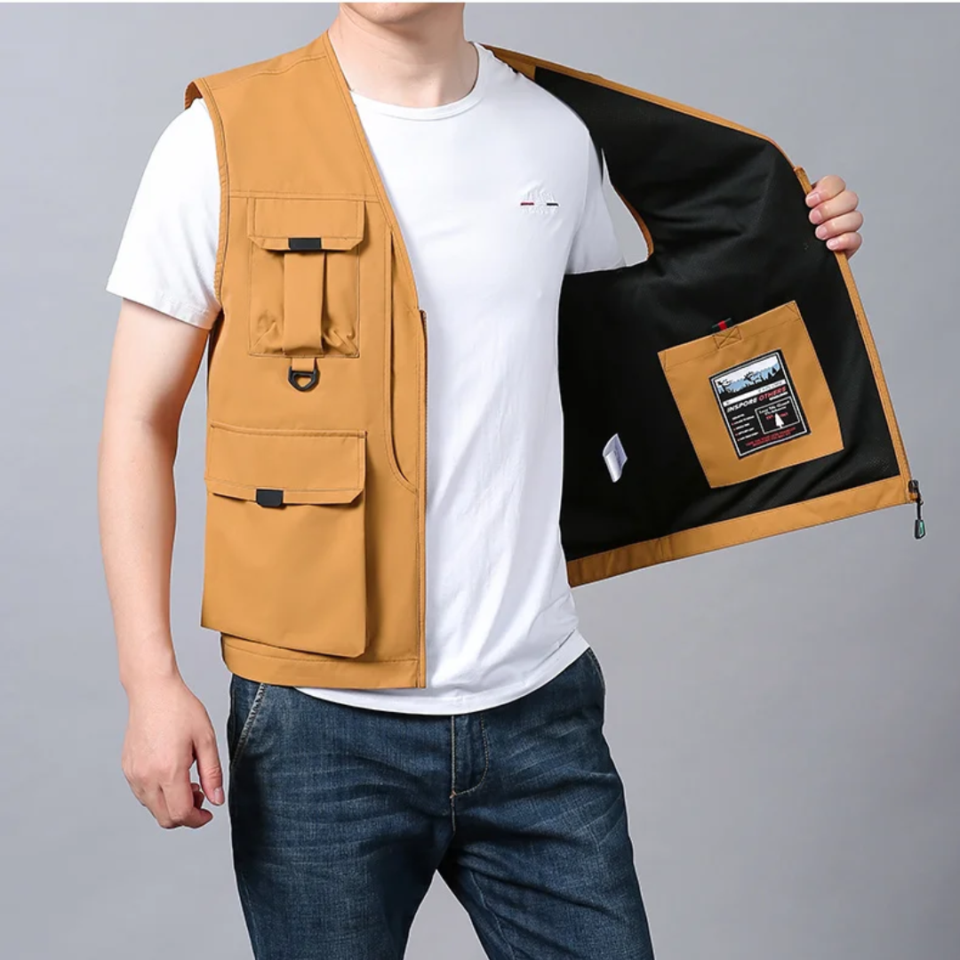 Gilet cargo homme élégant et décontracté
