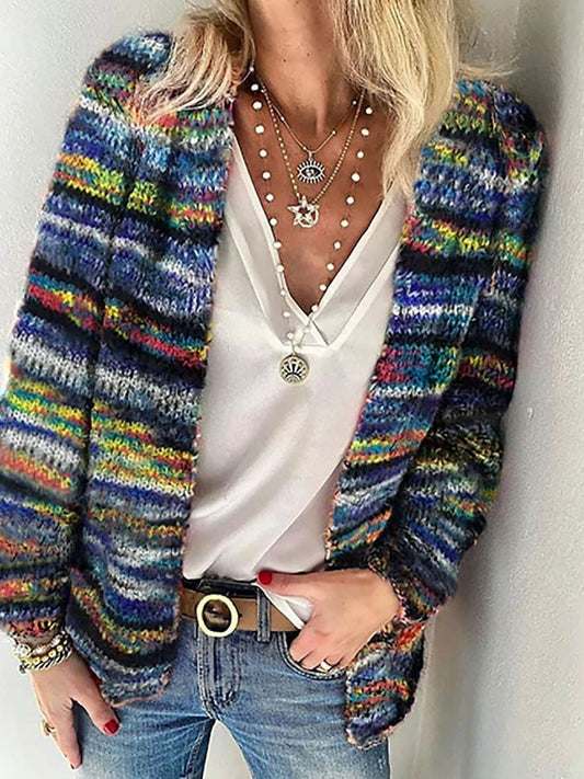 Gilet rayé multicolore pour femme