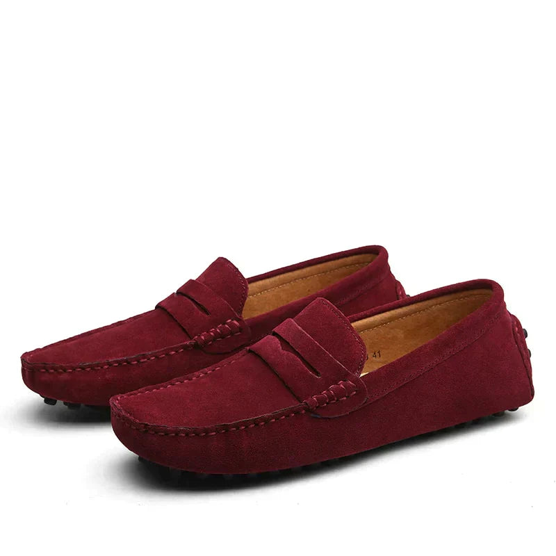 Homme - Mocassins en Cuir - Modèle à Enfiler Respirant - Suède