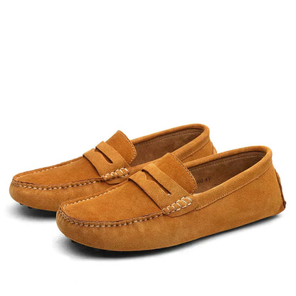 Homme - Mocassins en Cuir - Modèle à Enfiler Respirant - Suède