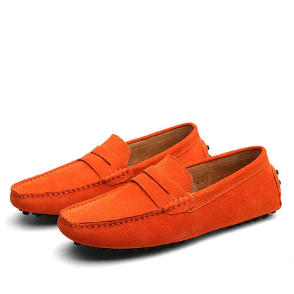 Homme - Mocassins en Cuir - Modèle à Enfiler Respirant - Suède