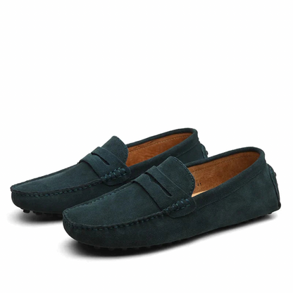 Homme - Mocassins en Cuir - Modèle à Enfiler Respirant - Suède