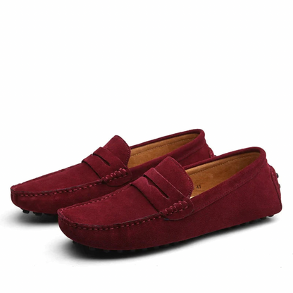Homme - Mocassins en Cuir - Modèle à Enfiler Respirant - Suède