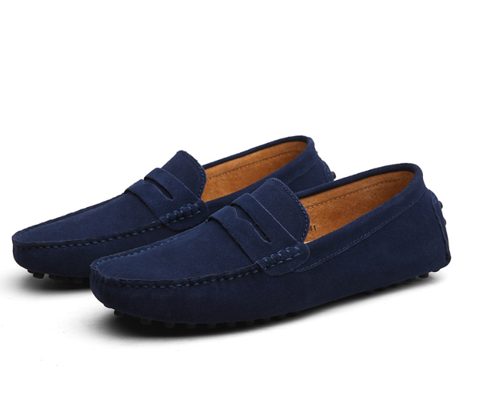 Homme - Mocassins en Cuir - Modèle à Enfiler Respirant - Suède