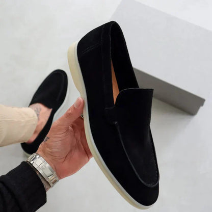Homme - Mocassins en Suède - Modèle à Enfiler Respirant - Confort Optimal