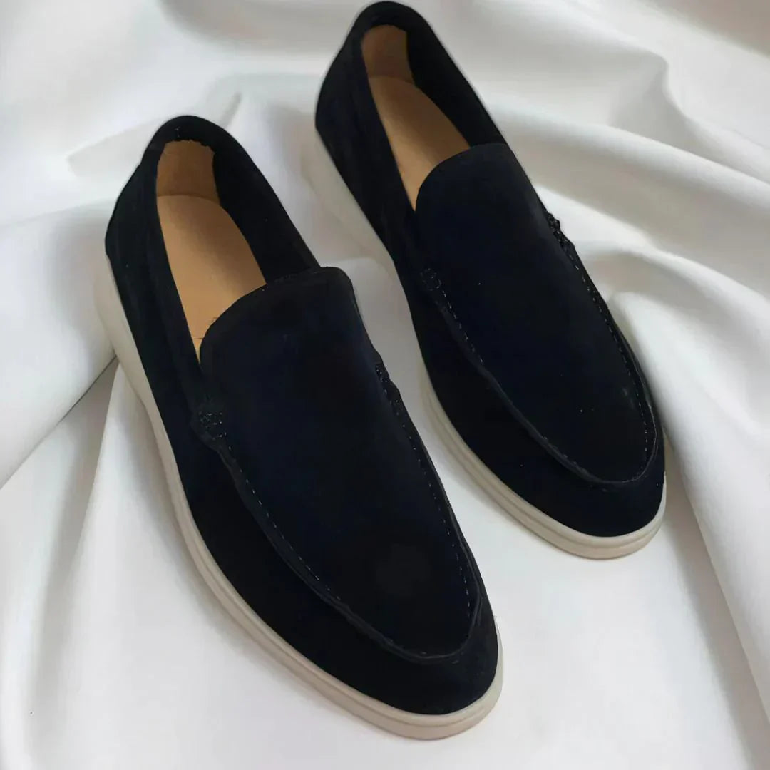 Homme - Mocassins en Suède - Modèle à Enfiler Respirant - Confort Optimal