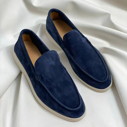 Homme - Mocassins en Suède - Modèle à Enfiler Respirant - Confort Optimal