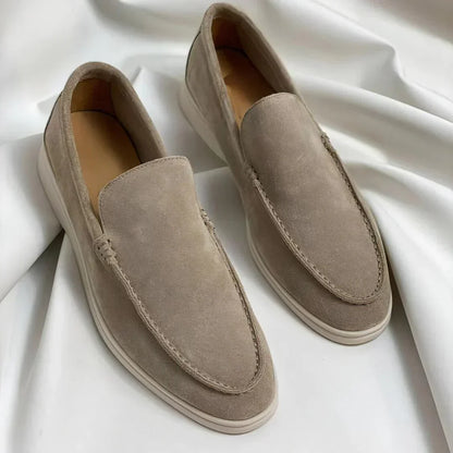 Homme - Mocassins en Suède - Modèle à Enfiler Respirant - Confort Optimal
