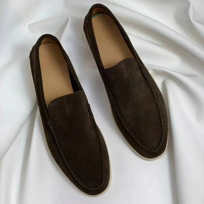 Homme - Mocassins en Suède - Modèle à Enfiler Respirant - Confort Optimal