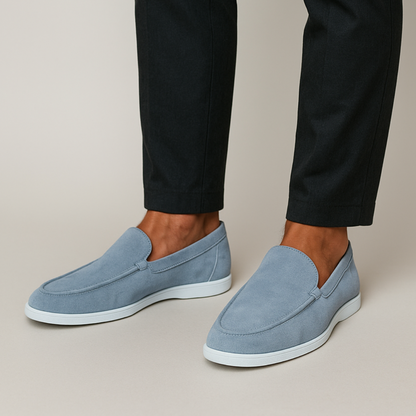 Homme - Mocassins en Suède - Modèle à Enfiler Respirant - Confort Optimal