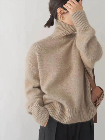 Pull col roulé femme en maille douce – élégant, chaud et intemporel