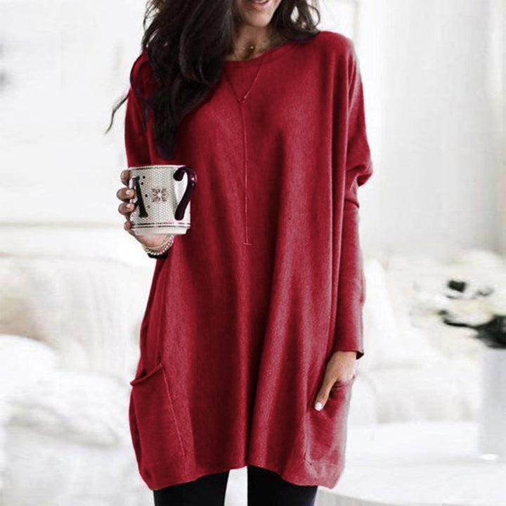 Pull tunique femme doux avec poches pratiques – Confort et élégance