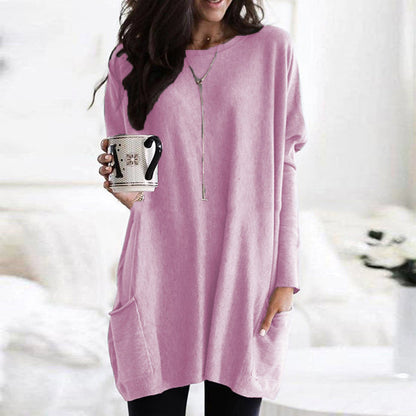Pull tunique femme doux avec poches pratiques – Confort et élégance
