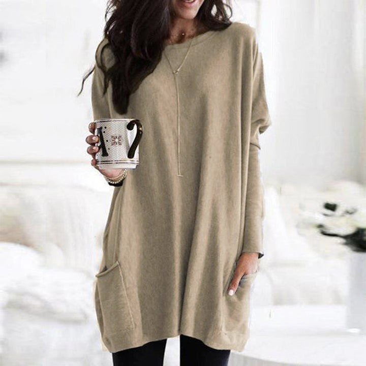 Pull tunique femme doux avec poches pratiques – Confort et élégance