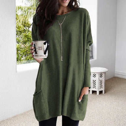 Pull tunique femme doux avec poches pratiques – Confort et élégance