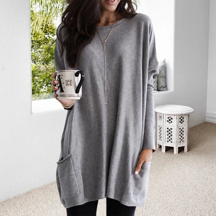 Pull tunique femme doux avec poches pratiques – Confort et élégance