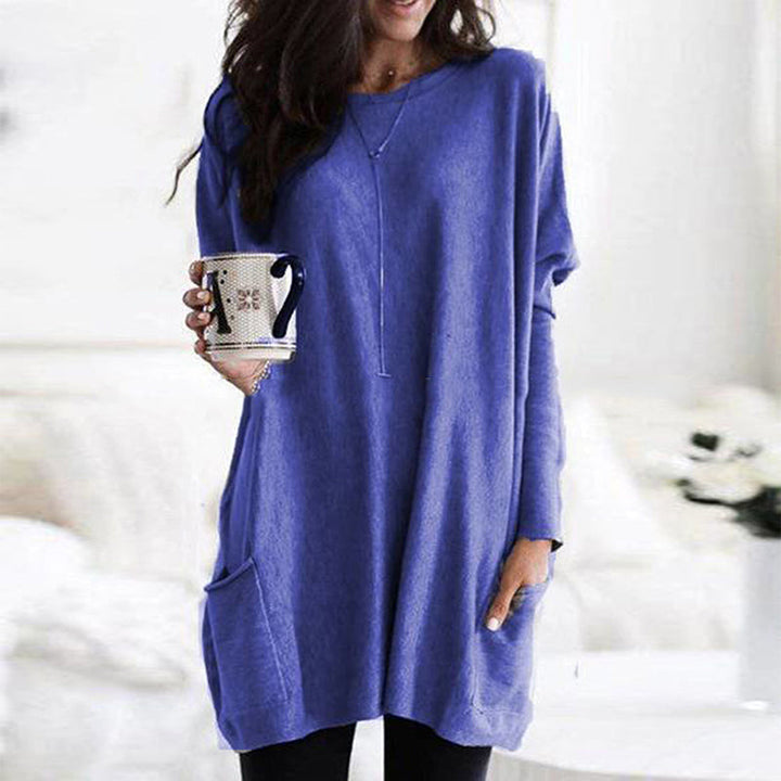 Pull tunique femme doux avec poches pratiques – Confort et élégance