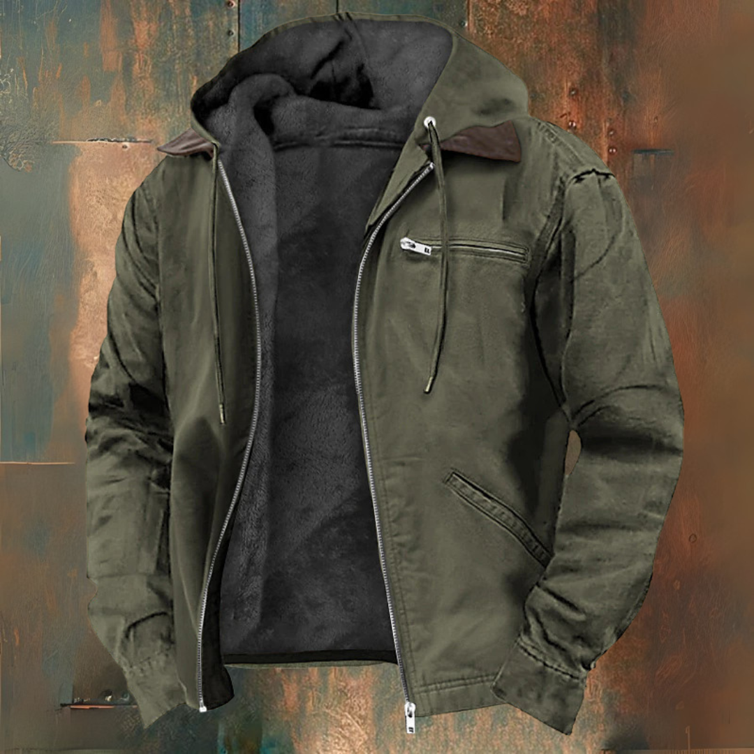 Veste à capuche homme style western – surchemise légère automne-hiver