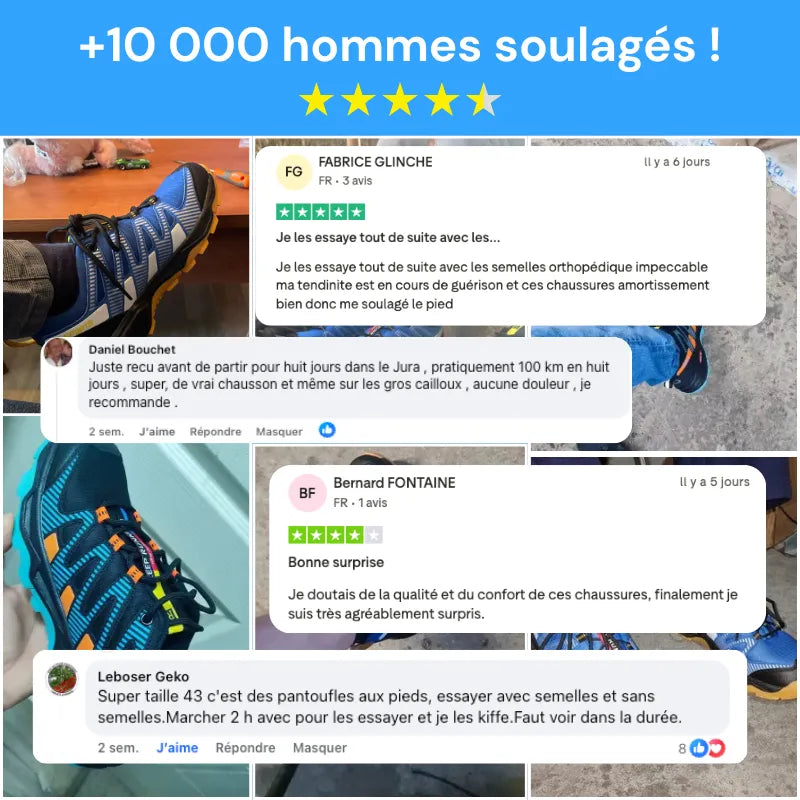 Chaussures de Marche Orthopédiques Homme – Confort, Amorti & Semelle Respirante