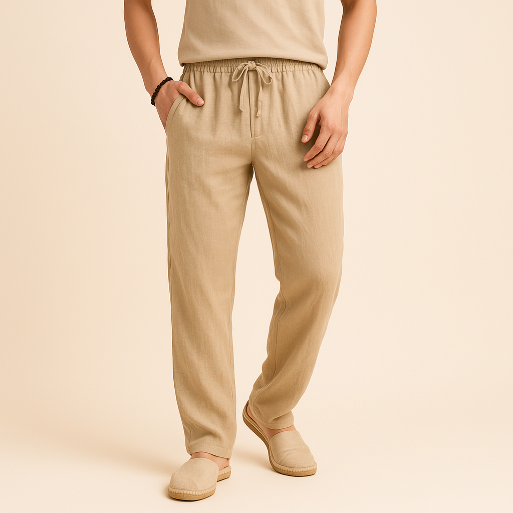 Pantalon homme à ceinture élastiquée et coupe fluide