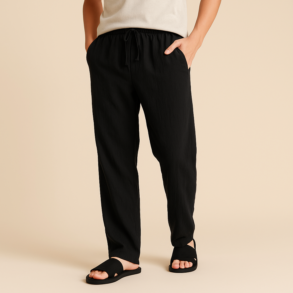 Pantalon homme à ceinture élastiquée et coupe fluide