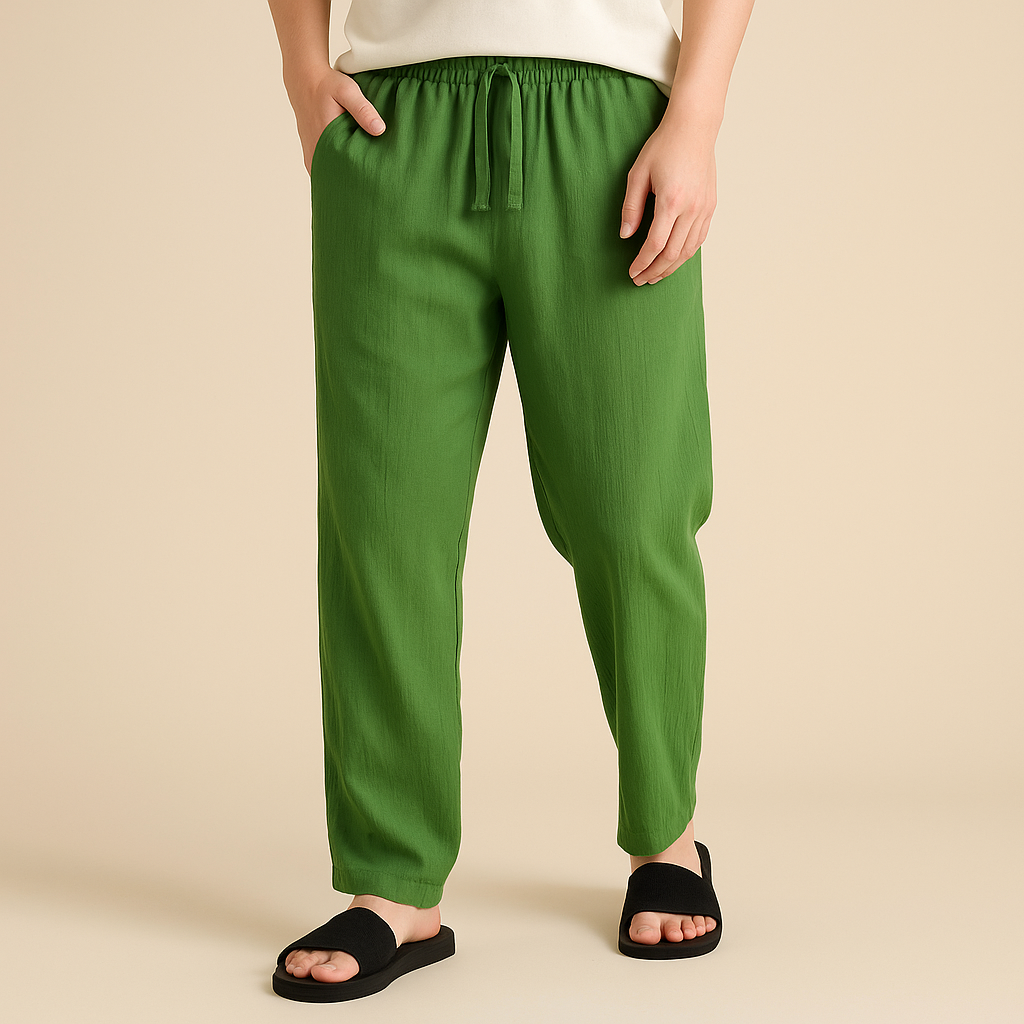 Pantalon homme à ceinture élastiquée et coupe fluide