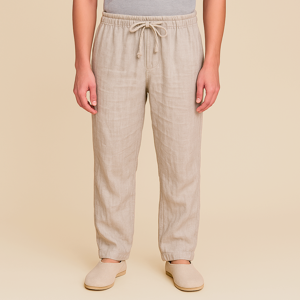 Pantalon homme à ceinture élastiquée et coupe fluide