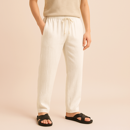 Pantalon homme à ceinture élastiquée et coupe fluide