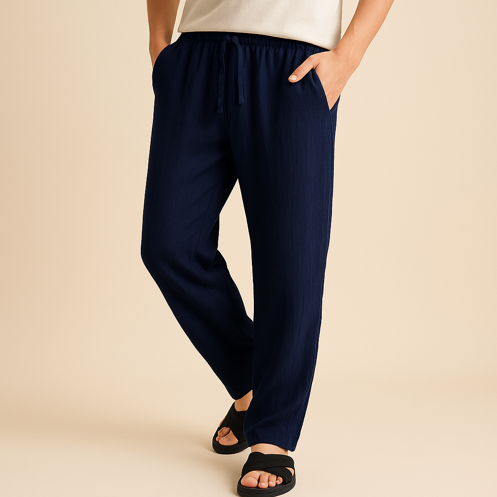 Pantalon homme à ceinture élastiquée et coupe fluide