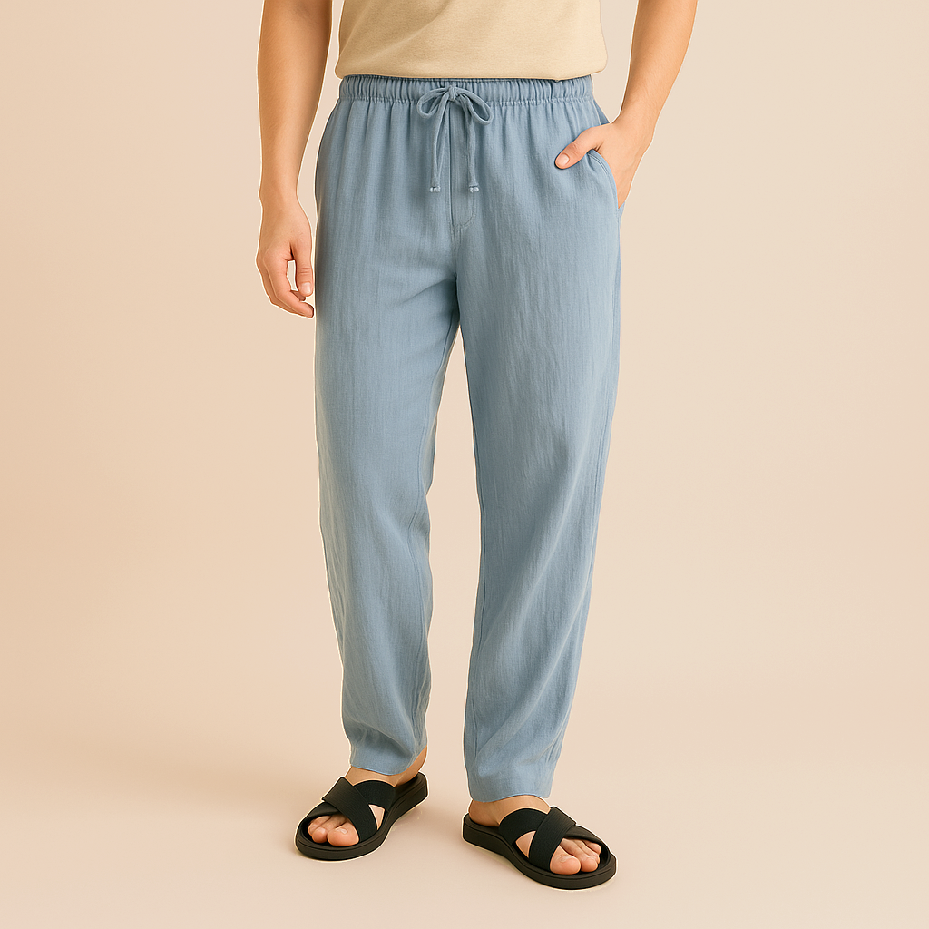 Pantalon homme à ceinture élastiquée et coupe fluide