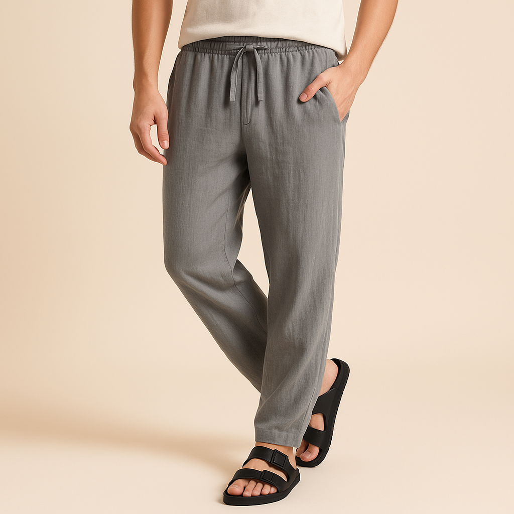 Pantalon homme à ceinture élastiquée et coupe fluide