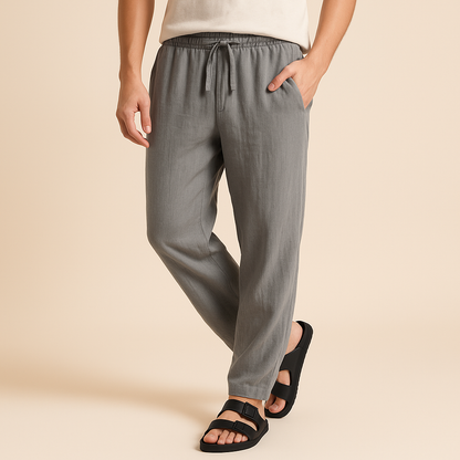 Pantalon homme à ceinture élastiquée et coupe fluide