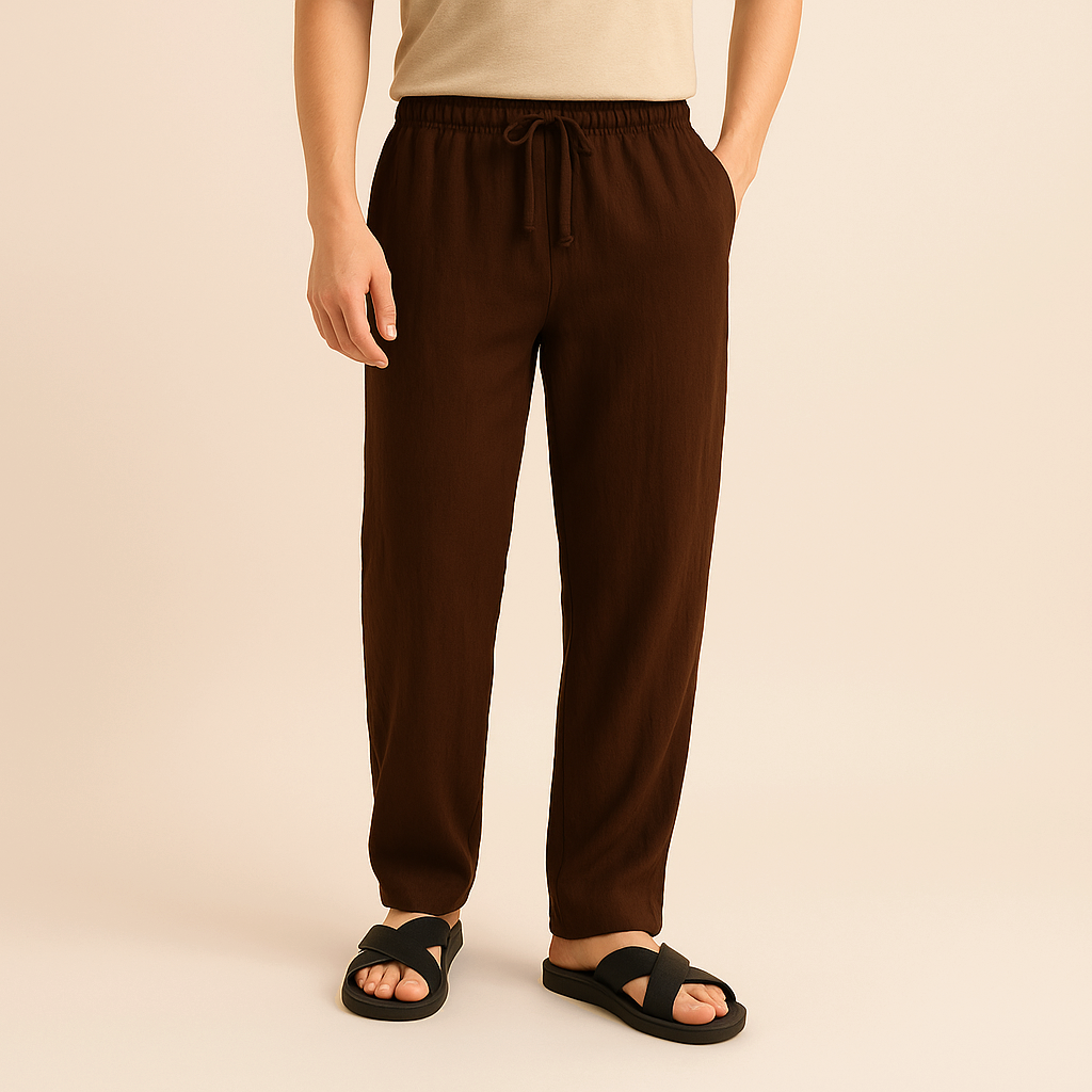 Pantalon homme à ceinture élastiquée et coupe fluide
