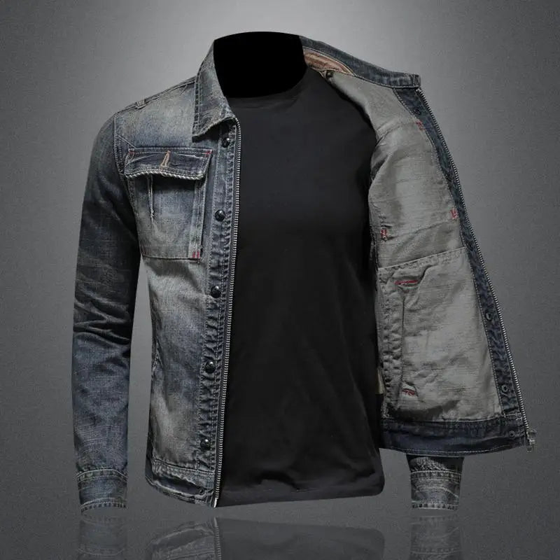 Veste homme légère aspect jean et coupe décontractée