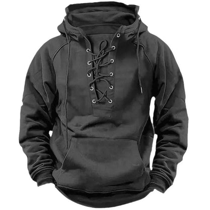 Sweat à capuche chaud et épais pour homme – style rétro et confort extérieur