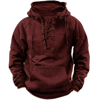 Sweat à capuche chaud et épais pour homme – style rétro et confort extérieur