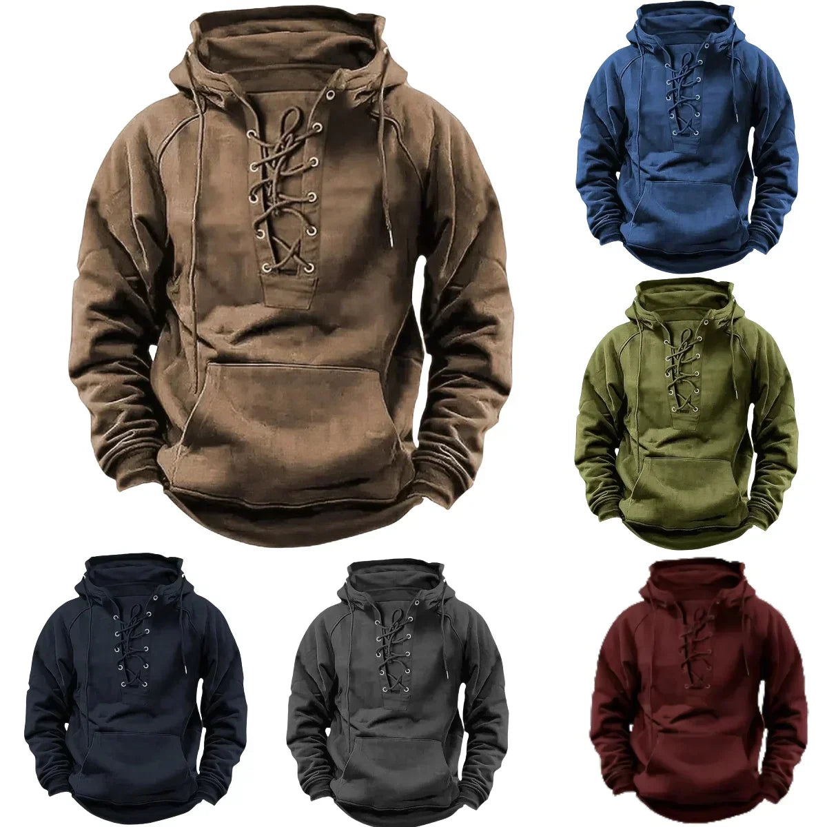 Sweat à capuche chaud et épais pour homme – style rétro et confort extérieur