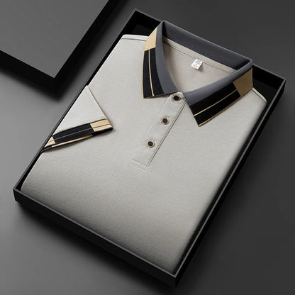 Polo homme col contrasté – coupe ajustée chic et élégante