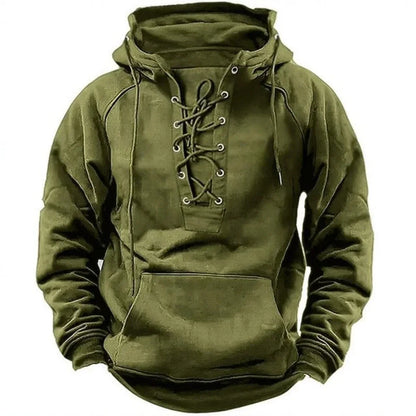 Sweat à capuche chaud et épais pour homme – style rétro et confort extérieur