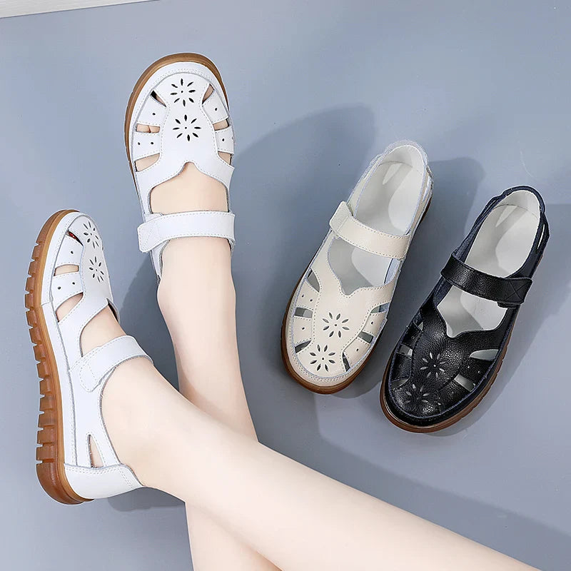 Sandales femme bride réglable et bout fermé pour l’été