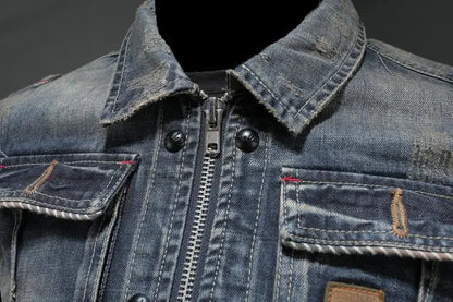 Veste homme légère aspect jean et coupe décontractée