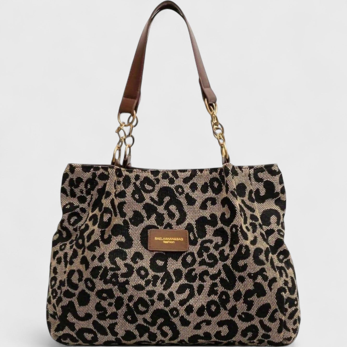 Sac Shopping En Toile Motif Léopard Femme