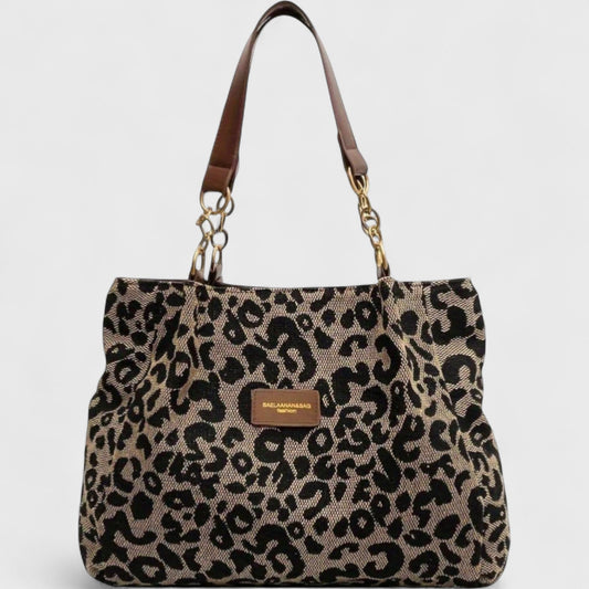 Sac Shopping En Toile Motif Léopard Femme