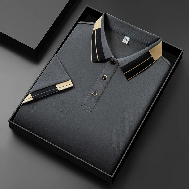 Polo homme col contrasté – coupe ajustée chic et élégante