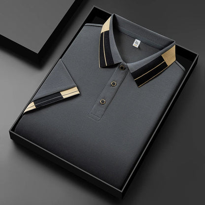 Polo homme col contrasté – coupe ajustée chic et élégante