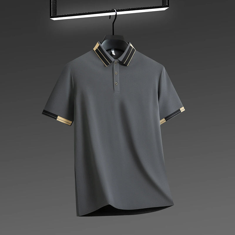 Polo homme col contrasté – coupe ajustée chic et élégante