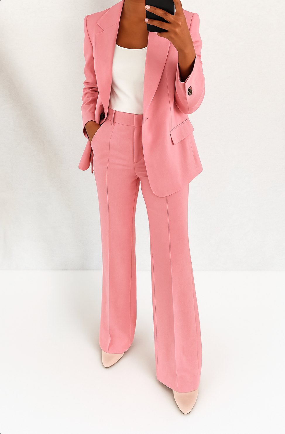 Costume Femme – Deux Pièces Sur Mesure, Élégant et Confortable