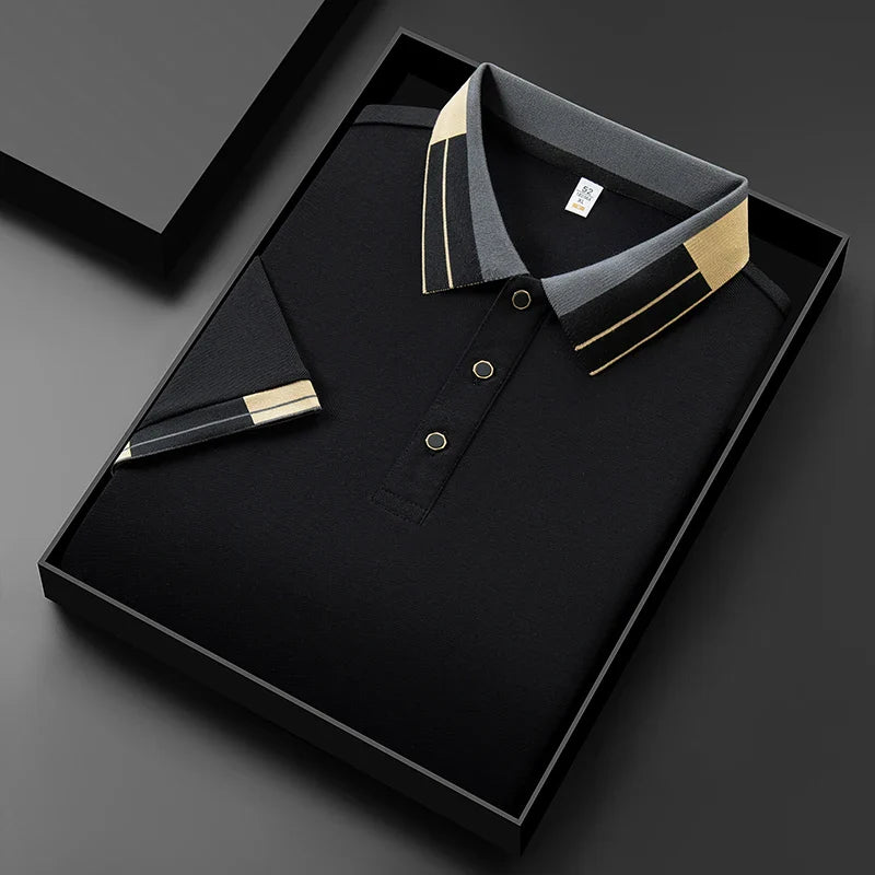 Polo homme col contrasté – coupe ajustée chic et élégante
